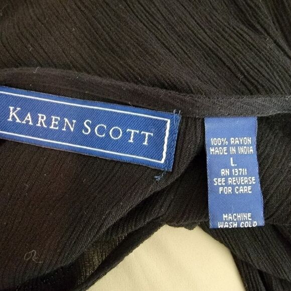 Karen Scott boho gauze embroidered dress large - Picture 7 of 7